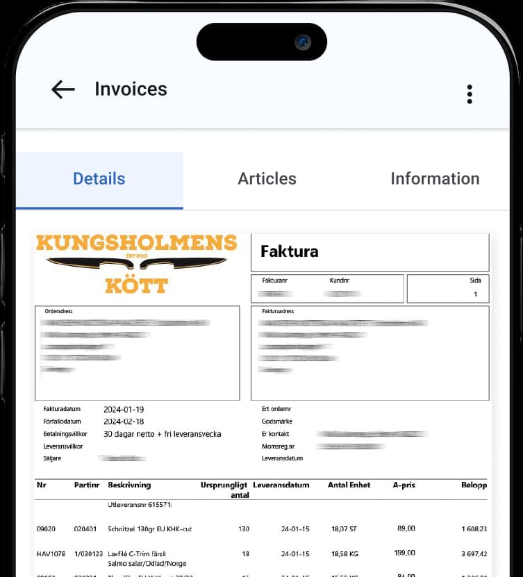Bazaro InvoiceIQ mobile app
